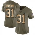 Wholesale Cheap Nike Texans #31 David Johnson Olive/Gold Women's Stitched NFL Limited 2017 Salute To Service Jersey