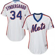 Wholesale Cheap Mets #34 Noah Syndergaard White(Blue Strip) Alternate Women's Stitched MLB Jersey