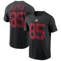 Wholesale Cheap San Francisco 49ers #85 George Kittle Nike Team Player Name & Number T-Shirt Black