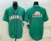 Wholesale Cheap Men's Seattle Mariners Big Logo Green Stitched MLB Cool Base Nike Jersey