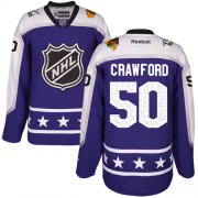 Wholesale Cheap Blackhawks #50 Corey Crawford Purple 2017 All-Star Central Division Women's Stitched NHL Jersey