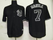 Wholesale Cheap Yankees #7 Mickey Mantle Black Fashion Stitched MLB Jersey