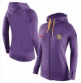 Wholesale Cheap Women's Nike Minnesota Vikings Full-Zip Performance Hoodie Purple_2