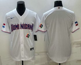 Wholesale Cheap Men\'s Dominican Republic Baseball 2023 White World Baseball With Patch Classic Stitched Jerseys