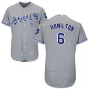 Wholesale Cheap Royals #6 Billy Hamilton Grey Flexbase Authentic Collection Stitched MLB Jersey
