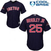 Wholesale Cheap Red Sox #25 Jackie Bradley Jr Navy Blue Cool Base 2018 World Series Stitched Youth MLB Jersey
