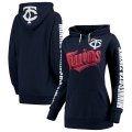 Wholesale Cheap Minnesota Twins G-III 4Her by Carl Banks Women's Extra Innings Pullover Hoodie Navy