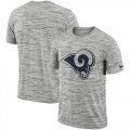 Wholesale Cheap Men's Los Angeles Rams Nike Heathered Black Sideline Legend Velocity Travel Performance T-Shirt