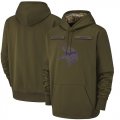 Wholesale Cheap Men's Minnesota Vikings Nike Olive Salute to Service Sideline Therma Performance Pullover Hoodie