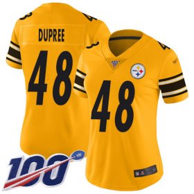 Wholesale Cheap Nike Steelers #48 Bud Dupree Gold Women\'s Stitched NFL Limited Inverted Legend 100th Season Jersey