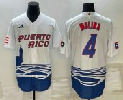 Wholesale Cheap Men's Puerto Rico Baseball #4 Carlos Correa 2023 White World Baseball Classic Stitched Jerseys