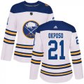 Wholesale Cheap Adidas Sabres #21 Kyle Okposo White Authentic 2018 Winter Classic Women's Stitched NHL Jersey