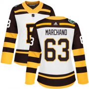 Wholesale Cheap Adidas Bruins #63 Brad Marchand White Authentic 2019 Winter Classic Women's Stitched NHL Jersey