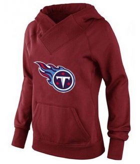 Wholesale Cheap Women\'s Tennessee Titans Logo Pullover Hoodie Red-1