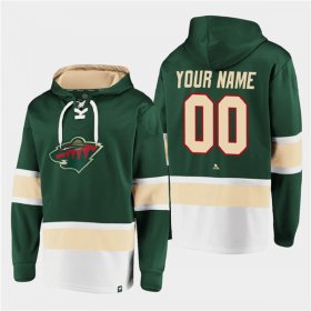 Wholesale Cheap Men\'s Minnesota Wild Active Player Custom Green All Stitched Sweatshirt Hoodie