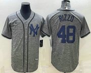 Wholesale Cheap Men's New York Yankees #48 Anthony Rizzo Grey Gridiron Cool Base Stitched Jersey
