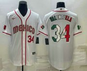 Wholesale Cheap Men's Mexico Baseball #34 Fernando Valenzuela Number 2023 White World Classic Stitched Jersey1