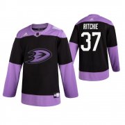 Wholesale Cheap Adidas Ducks #37 Nick Ritchie Men's Black Hockey Fights Cancer Practice NHL Jersey