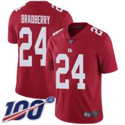 Wholesale Cheap Nike Giants #24 James Bradberry Red Men's Stitched NFL Limited Inverted Legend 100th Season Jersey