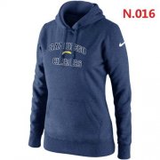 Wholesale Cheap Women's Nike San Diego Chargers Heart & Soul Pullover Hoodie Dark Blue