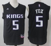 Wholesale Cheap Men's Sacramento Kings #5 De'Aaron Fox Black Fashion Stitched NBA adidas Revolution 30 Swingman Jersey