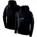 Wholesale Cheap Men's Carolina Panthers Nike Black Sideline Property Of Wordmark Logo Performance Pullover Hoodie