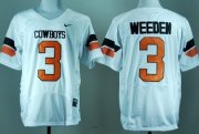 Wholesale Cheap Oklahoma State Cowboys #3 Brandon Weeden White Pro Combat Jersey