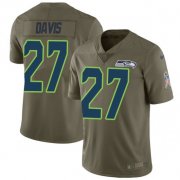 Wholesale Cheap Nike Seahawks #27 Mike Davis Olive Men's Stitched NFL Limited 2017 Salute to Service Jersey