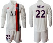 Wholesale Cheap Paris Saint-Germain #22 Diallo Away Long Sleeves Soccer Club Jersey