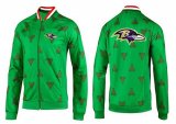 Wholesale Cheap NFL Baltimore Ravens Team Logo Jacket Green