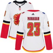 Wholesale Cheap Adidas Flames #23 Sean Monahan White Road Authentic Women's Stitched NHL Jersey