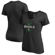 Wholesale Cheap Los Angeles Angels Majestic Women's Forever Lucky V-Neck T-Shirt Black