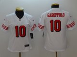 Women 49ers #10 Jimmy Garoppolo White Vapor Untouchable Limited Jersey