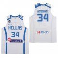 Wholesale Cheap Men's Hellas Eurobank #34 Antetokounmpo G. White Basketball Stitched Jersey