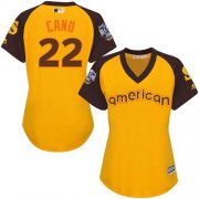 Wholesale Cheap Mariners #22 Robinson Cano Gold 2016 All-Star American League Women's Stitched MLB Jersey