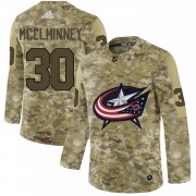 Wholesale Cheap Adidas Blue Jackets #30 Curtis McElhinney Camo Authentic Stitched NHL Jersey
