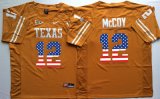 Wholesale Cheap Men's Texas Longhorns 12 Colt McCoy Orange USA Flag College Jersey