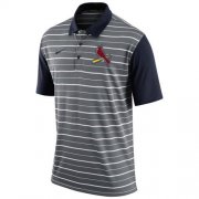 Wholesale Cheap Men's St.Louis Cardinals Nike Gray Dri-FIT Stripe Polo