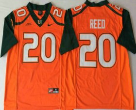Wholesale Cheap Men\'s Miami Hurricanes #20 Ed Reed Orange Stitched NCAA Nike College Football Jersey