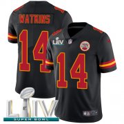 Wholesale Cheap Nike Chiefs #14 Sammy Watkins Black Super Bowl LIV 2020 Men's Stitched NFL Limited Rush Jersey