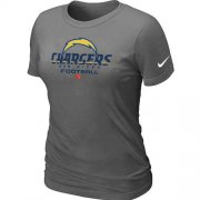Wholesale Cheap Women's Nike Los Angeles Chargers Critical Victory NFL T-Shirt Dark Grey
