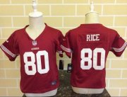 Wholesale Cheap Toddler Nike 49ers #80 Jerry Rice Red Team Color Stitched NFL Elite Jersey