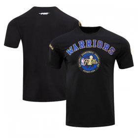 Wholesale Cheap Men\'s Golden State Warriors 2021-2022 Black NBA Finals Champions Double Knit Patch T-Shirt