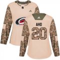 Wholesale Cheap Adidas Hurricanes #20 Sebastian Aho Camo Authentic 2017 Veterans Day Women's Stitched NHL Jersey