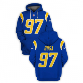 Wholesale Cheap Men\'s Los Angeles Chargers #97 Joey Bosa Royal 2021 Pullover Hoodie
