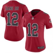 Wholesale Cheap Nike Falcons #12 Mohamed Sanu Sr Red Women's Stitched NFL Limited Rush Jersey