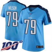 Wholesale Cheap Nike Titans #79 Isaiah Wilson Light Blue Women's Stitched NFL Limited Rush 100th Season Jersey