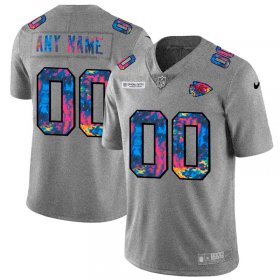 Wholesale Cheap Kansas City Chiefs Custom Men\'s Nike Multi-Color 2020 NFL Crucial Catch Vapor Untouchable Limited Jersey Greyheather