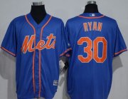 Wholesale Cheap Mets #30 Nolan Ryan Blue New Cool Base Alternate Home Stitched MLB Jersey