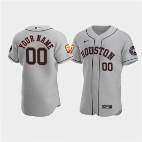 Wholesale Cheap Men\'s Houston Astros Active Player Custom Gray 60th Anniversary Flex Base Stitched Baseball Jersey